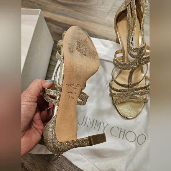 Jimmy Choo Selina 85 Dusty Glitter High Heel - Picture 6 of 13